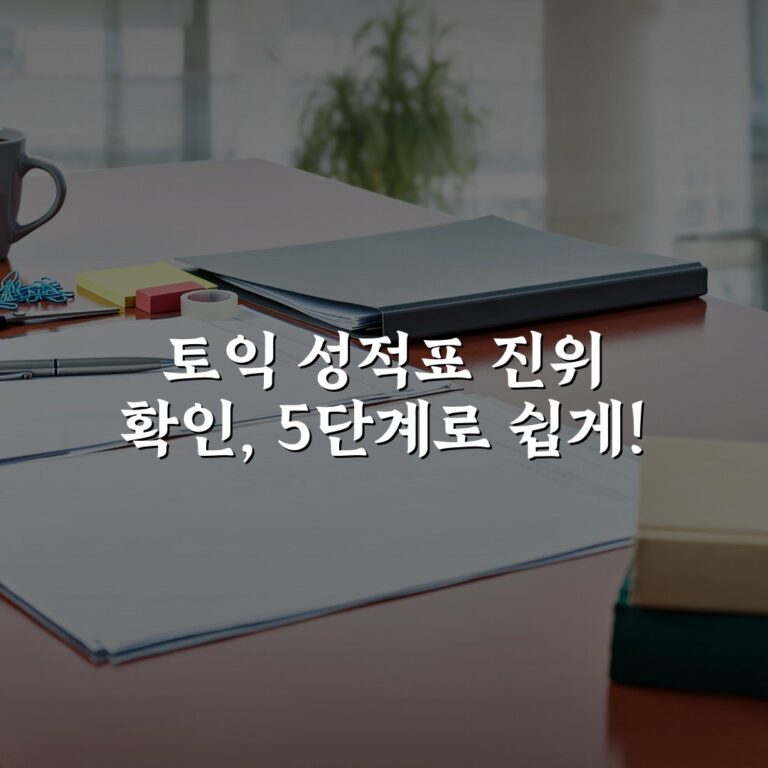 토익 성적표 진위 확인, 5단계로 쉽게!