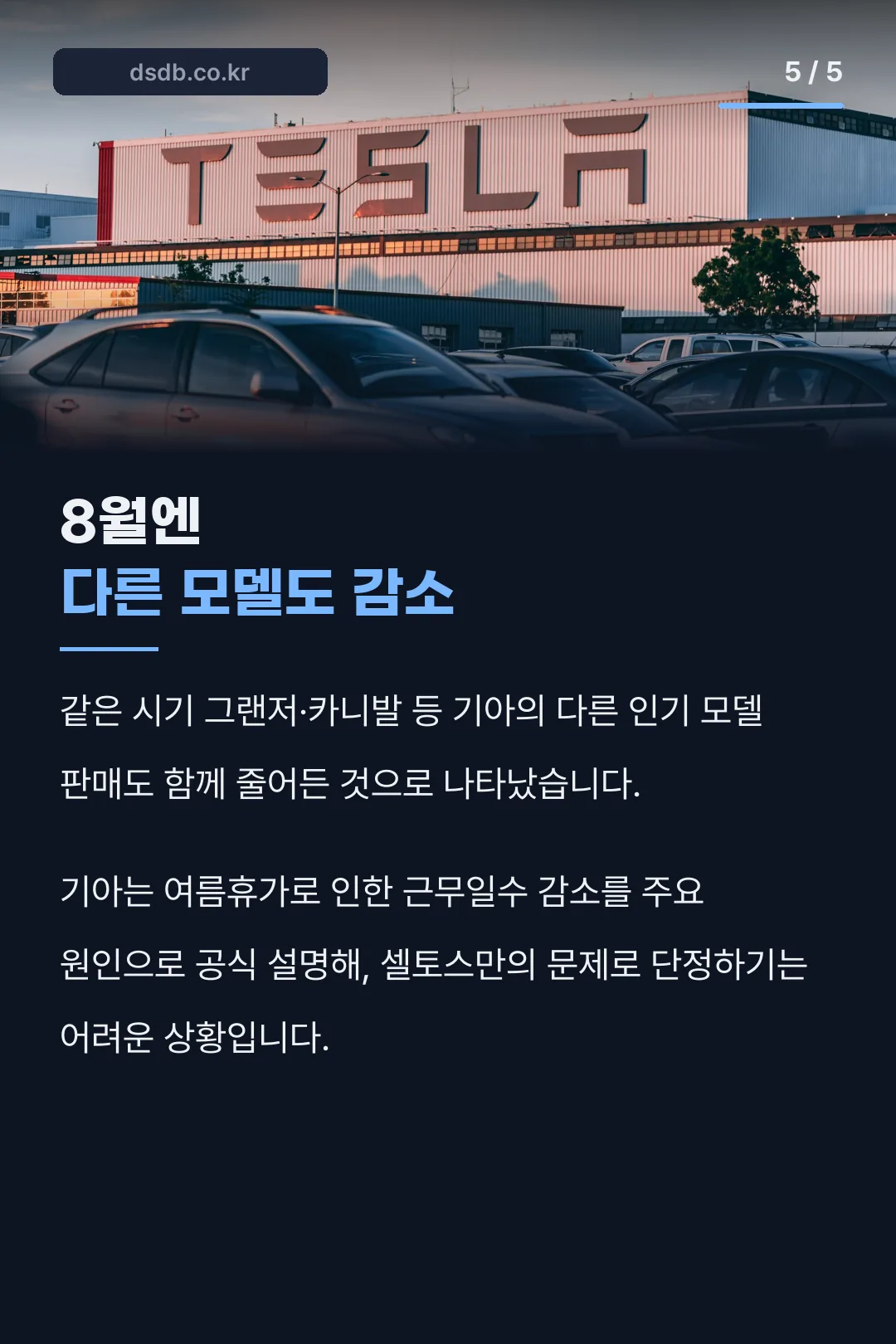8월 판매 감소 배경
