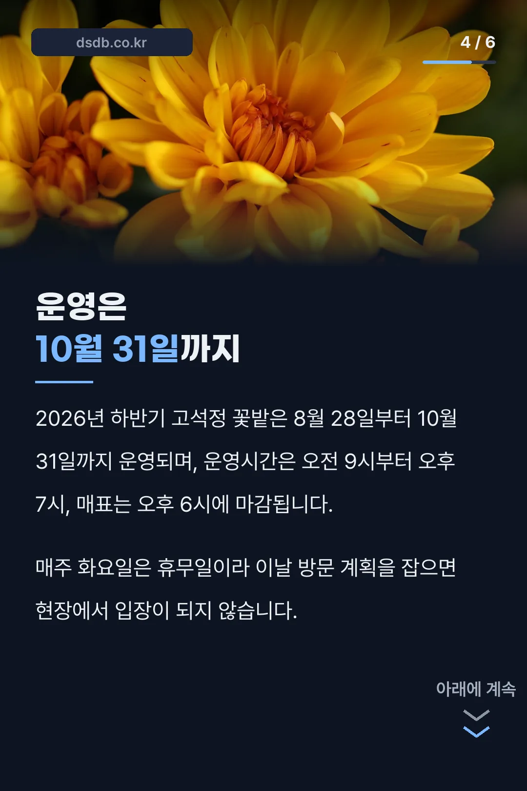 운영 기간과 휴무일