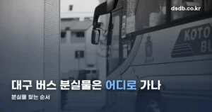대구 버스 분실물 찾기 정리 썸네일