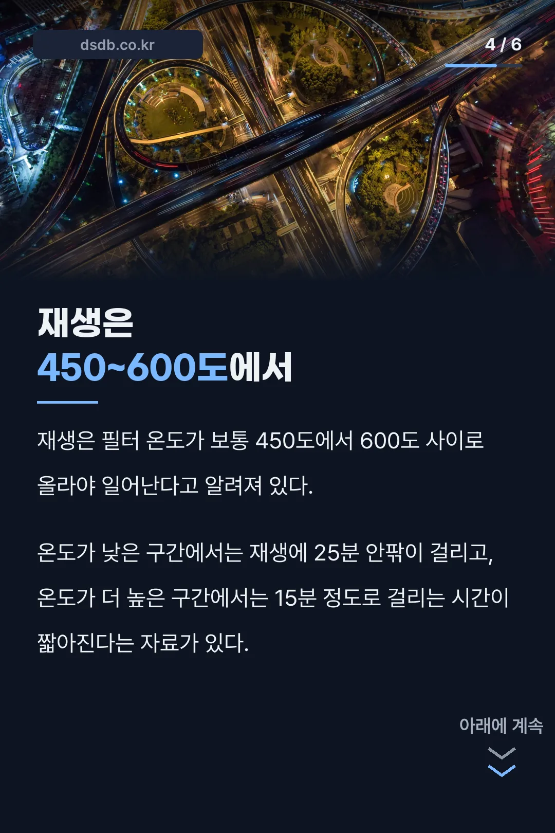 재생 온도 구간 설명